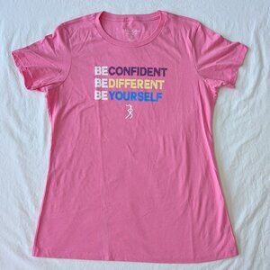 NEW SLIM FIT T SHIRT WOMEN BE CONFIDENT DIFFERENT YOURSELF GYM ACTIVE WORKOUT